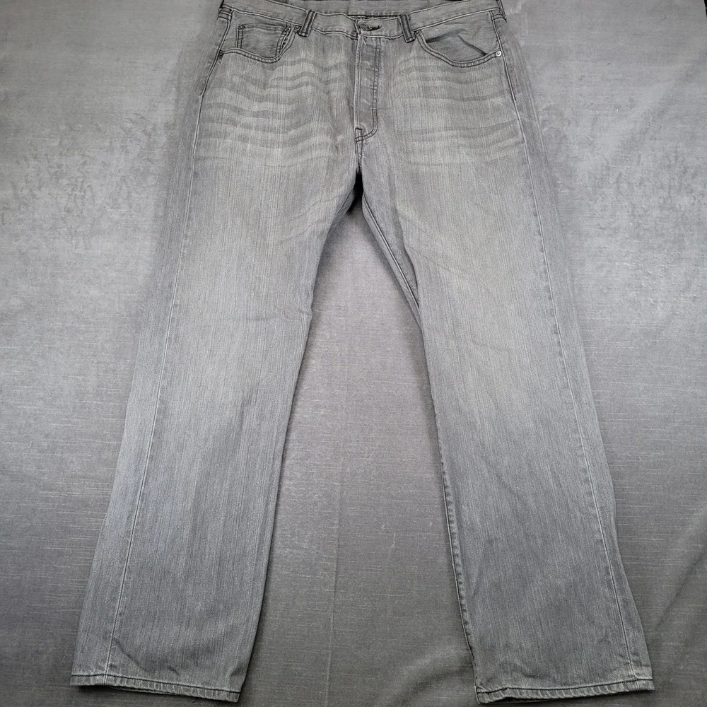 Levi's 501 Vintages 90s Straight Fit Gray Jeans Mens Actual Size 38x32